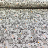 Begemoti ziedos uz balta fona