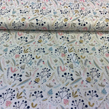 Augu motīvi, tumši zili, rozā un bēšīgi