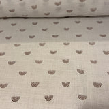 Deer and flowers on a milky white background, muslin