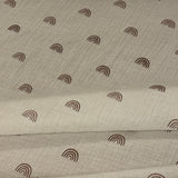 Deer and flowers on a milky white background, muslin