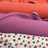 Brick orange muslin with black kidney pattern