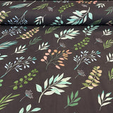 Lapas uz tumši zaļa pamata, 220 cm