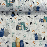 Kaķu trio zilos toņos