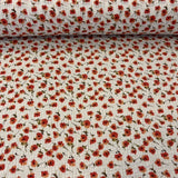 Poppies on a milky white base, muslin