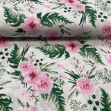 Rozes ar lapām, balts pamats