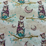 Owls, yellowish background