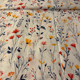 Sarkani un dzelteni ziedi uz balta fona, 220 cm