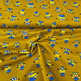 Poplīns minjoni - sinepju dzeltens pamats