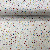 Raibi punktiņi, balts pamats