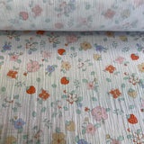 Flowers and strawberries, milky white base tone